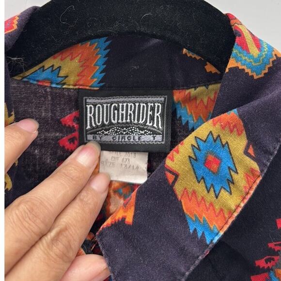 Vintage Rough Rider western native 80s button down size 13/14 rodeo cowgirl - Picture 3 of 8